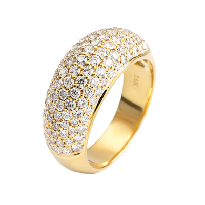 18K Yellow Gold Tdw. 1.85ct Diamond Pave Ring - 20608125 - H&H Jewellery Pty Ltd