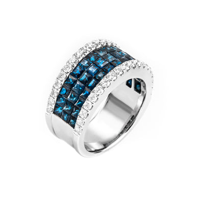 18K White Gold 3.85ct Sapphire and Diamond Ring - 20683061 - H&H Jewellery Pty Ltd