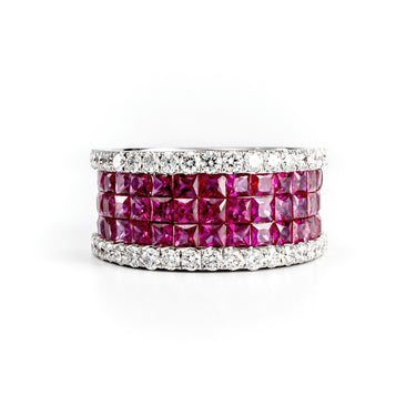 18K White Gold 3.44ct Ruby and Diamond Ring - 20683078 - H&H Jewellery Pty Ltd