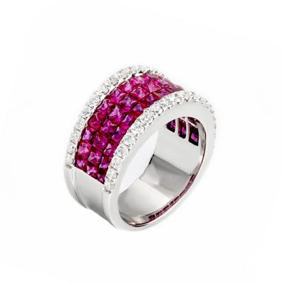 18K White Gold 3.44ct Ruby and Diamond Ring - 20683078 - H&H Jewellery Pty Ltd