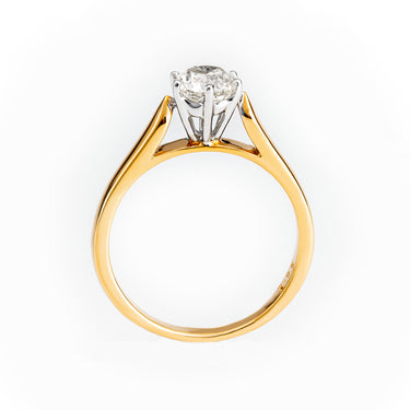18K Yellow and White Gold 1.00CT Solitaire Diamond Engagement Ring | Diamond Rings Melbourne | Engagement Rings Melbourne | Wedding Rings Melbourne | H&H Jewellery