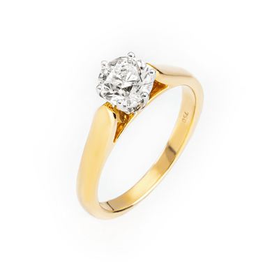 18K Yellow and White Gold 1.00CT Solitaire Diamond Engagement Ring | Diamond Rings Melbourne | Engagement Rings Melbourne | Wedding Rings Melbourne | H&H Jewellery
