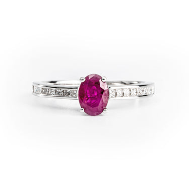 18K White Gold 0.92ct Ruby and Diamond Engagement Ring | Amethyst Engagement Rings Melbourne | Engagement Rings Melbourne | Wedding Rings Melbourne | H&H Jewellery