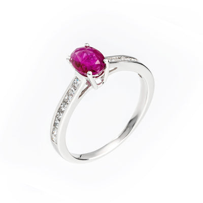 18K White Gold 0.92ct Ruby and Diamond Engagement Ring | Amethyst Engagement Rings Melbourne | Engagement Rings Melbourne | Wedding Rings Melbourne | H&H Jewellery