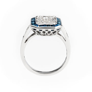 18K White Gold 1.09ct Sapphire and Diamond Ring | Sapphire Engagement Rings | Sapphire Jewellery Melbourne | Sapphire Jewellery Australia | Sapphire Wedding Rings | H&H Jewellery 