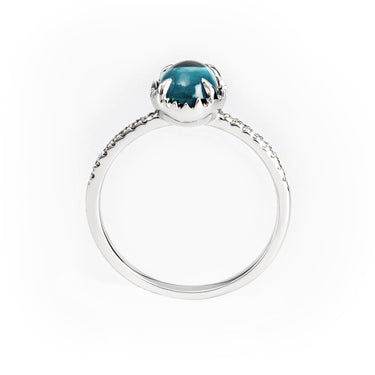 18K White Gold 1.82ct London Blue Topaz and Diamond Ring - 20694104 - H&H Jewellery Pty Ltd