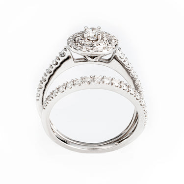 10K White Gold Tdw.1.00ct Diamond Bridal Set | Diamond Rings Melbourne | Engagement Rings Melbourne | Wedding Rings Melbourne | H&H Jewellery