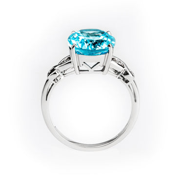 9K White Gold 5.00ct Blue Topaz and Diamond Ring - 20538675 - H&H Jewellery Pty Ltd