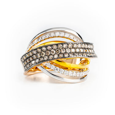 18K Three-Toned Gold Tdw. 1.15ct Diamond Ring | Diamond Engagement Rings Melbourne | Diamond Wedding Rings Melbourne | H&H Jewellery 