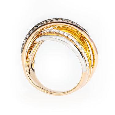 18K Three-Toned Gold Tdw. 1.15ct Diamond Ring | Diamond Engagement Rings Melbourne | Diamond Wedding Rings Melbourne | H&H Jewellery 