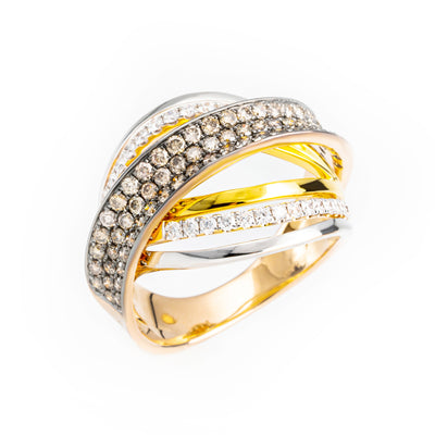 18K Three-Toned Gold Tdw. 1.15ct Diamond Ring | Diamond Engagement Rings Melbourne | Diamond Wedding Rings Melbourne | H&H Jewellery 