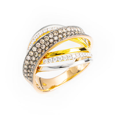 18K Three-toned Gold Tdw. 1.15ct Diamond Ring - 20692964 - H&H Jewellery Pty Ltd