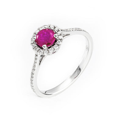 18K White Gold 0.74ct Ruby and Diamond Engagement Ring | Amethyst Engagement Rings Melbourne | Engagement Rings Melbourne | Wedding Rings Melbourne | H&H Jewellery