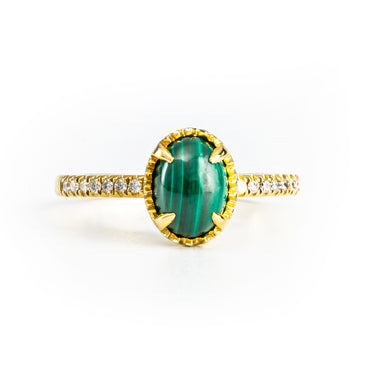 18K Yellow Gold 2.08ct Malenchite Ring - 20694098 - H&H Jewellery Pty Ltd