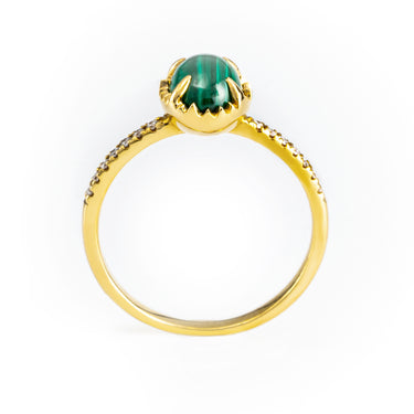 18K Yellow Gold 2.08ct Malenchite Ring - 20694098 - H&H Jewellery Pty Ltd