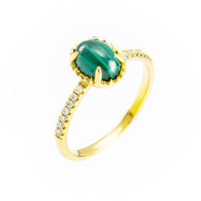18K Yellow Gold 2.08ct Malenchite Ring - 20694098 - H&H Jewellery Pty Ltd