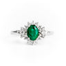 18K White Gold 0.98ct Emerald & Diamond Ring | Emerald Engagement Rings Melbourne | Emerald Engagement Rings Australia | H&H Jewellery
