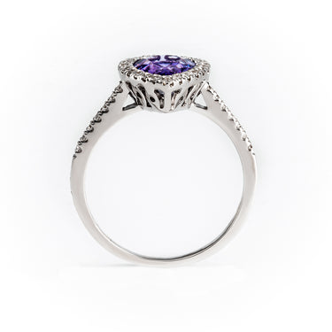 18K White Gold 1.30CT Amethyst and Diamond Engagement Ring | Amethyst Engagement Rings Melbourne | Engagement Rings Melbourne | Wedding Rings Melbourne | H&H Jewellery