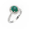 18K White Gold 1.20ct Emerald and Tdw. 0.88ct Diamond Engagement Ring | Emerald Engagement Rings Melbourne | Engagement Rings Melbourne | Wedding Rings Melbourne | H&H Jewellery