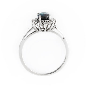 18K White Gold 1.13ct Sapphire and Diamond Engagement Ring | Sapphire and Diamond Engagement Rings | Sapphire Wedding Rings Melbourne | H&H Jewellery