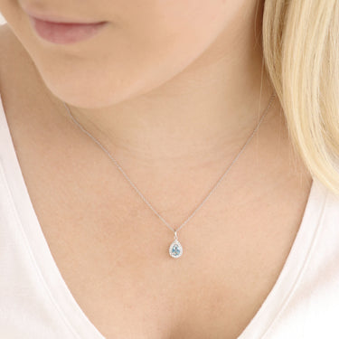 Buy Aquamarine and Diamond Pendant Melbourne | Aquamarine Jewellery Australia  | H&H Jewellery