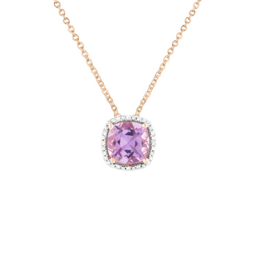 9K Rose Gold Amethyst and Diamond Pendant | Gold & Diamond Necklaces and Pendants Melbourne | Gold & Diamond Necklaces and Pendants Australia | H&H Jewellery 
