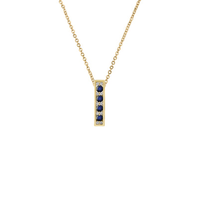 9K Yellow Gold Sapphire and Diamond Pendant - 20717292 - H&H Jewellery Pty Ltd