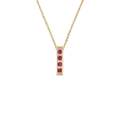 9K Yellow Gold Ruby and Diamond Pendant - 20717315 - H&H Jewellery Pty Ltd