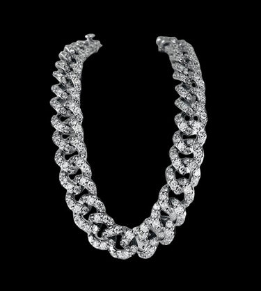18K White Gold 7.00CT Diamond Curb Bracelet - 20719500 - H&H Jewellery Pty Ltd