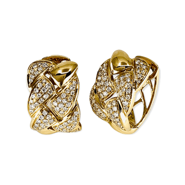 18K Yellow Gold Tdw. 1.01ct Diamond Huggies  Earrings - 20719425 - H&H Jewellery Pty Ltd