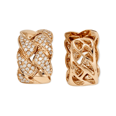 18K Rose Gold Tdw. 1.01ct Diamond Huggie Earrings - 20719432 - H&H Jewellery Pty Ltd