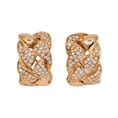 18K Rose Gold Tdw. 1.01ct Diamond Huggie Earrings - 20719432 - H&H Jewellery Pty Ltd