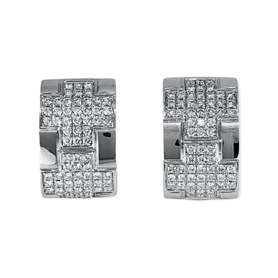 18K White Gold Tdw. 1.55ct Diamond Huggie Earrings - 20719418 - H&H Jewellery Pty Ltd