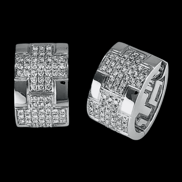 18K White Gold Tdw. 1.55ct Diamond Huggie Earrings - 20719418 - H&H Jewellery Pty Ltd