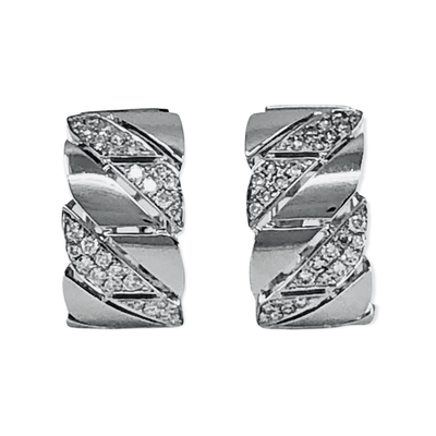 18K White Gold Tdw. 0.65ct Diamond Huggie Earrings - 20719401 - H&H Jewellery Pty Ltd