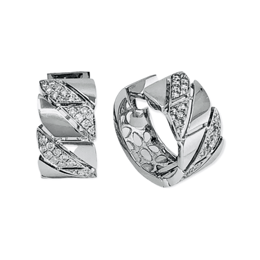 18K White Gold Tdw. 0.65ct Diamond Huggie Earrings - 20719401 - H&H Jewellery Pty Ltd
