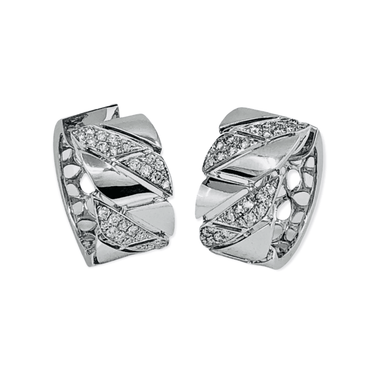18K White Gold Tdw. 0.65ct Diamond Huggie Earrings - 20719401 - H&H Jewellery Pty Ltd