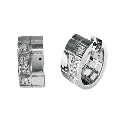 18K White Gold Tdw. 0.42ct Diamond Huggie Earrings - 20719449 - H&H Jewellery Pty Ltd