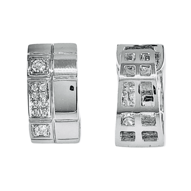 18K White Gold Tdw. 0.42ct Diamond Huggie Earrings - 20719449 - H&H Jewellery Pty Ltd