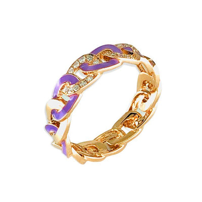 18K Rose Gold Purple Enamel and Diamond Ring - 20719388 - H&H Jewellery Pty Ltd