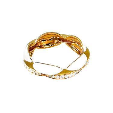 18K Rose Gold White Enamel and Diamond Ring - 20719333 - H&H Jewellery Pty Ltd