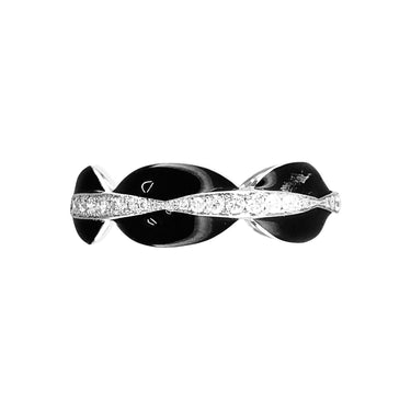18K White Gold Black Enamel and Diamond Ring - 20719326 - H&H Jewellery Pty Ltd