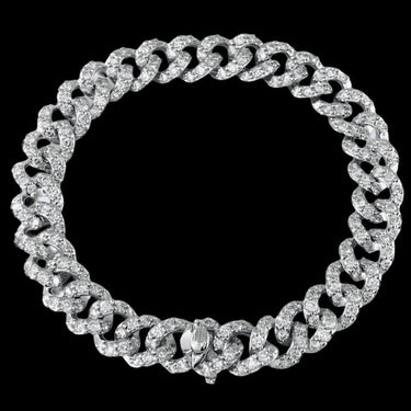 18K White Gold 7.00CT Diamond Curb Bracelet - 20719500 - H&H Jewellery Pty Ltd