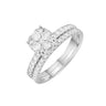 9K White Gold Tdw. 0.73ct Diamond Engagement & Wedding Ring Set | Morganite Engagement Rings Melbourne | Engagement Rings Melbourne | Wedding Rings Melbourne | H&H Jewellery