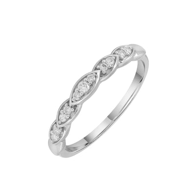 9K White Gold Tdw.  0.10ct Diamond Band Ring - 20704988 - H&H Jewellery Pty Ltd