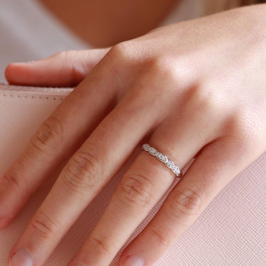 9K White Gold Tdw.  0.10ct Diamond Band Ring - 20704988 - H&H Jewellery Pty Ltd