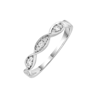 9K White Gold Tdw. 0.10ct Diamond Band Ring -  20704926 - H&H Jewellery Pty Ltd