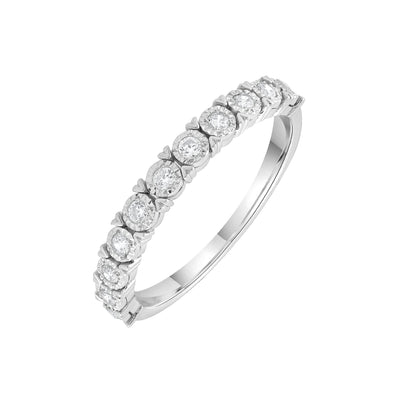 9K White Gold Tdw. 0.25ct Diamond Band Ring - 20713645 - H&H Jewellery Pty Ltd