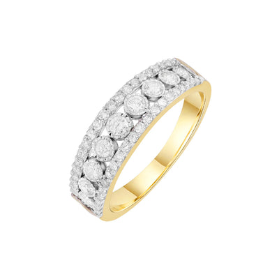 9K Yellow Gold Tdw. 0.50ct Diamond Ring - 20713898 - H&H Jewellery Pty Ltd