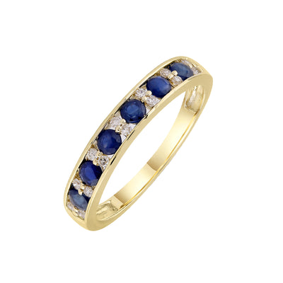 9K Yellow Gold Sapphire and Diamond Ring - 20710521 - H&H Jewellery Pty Ltd